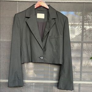 Free People Black Cropped Blazer